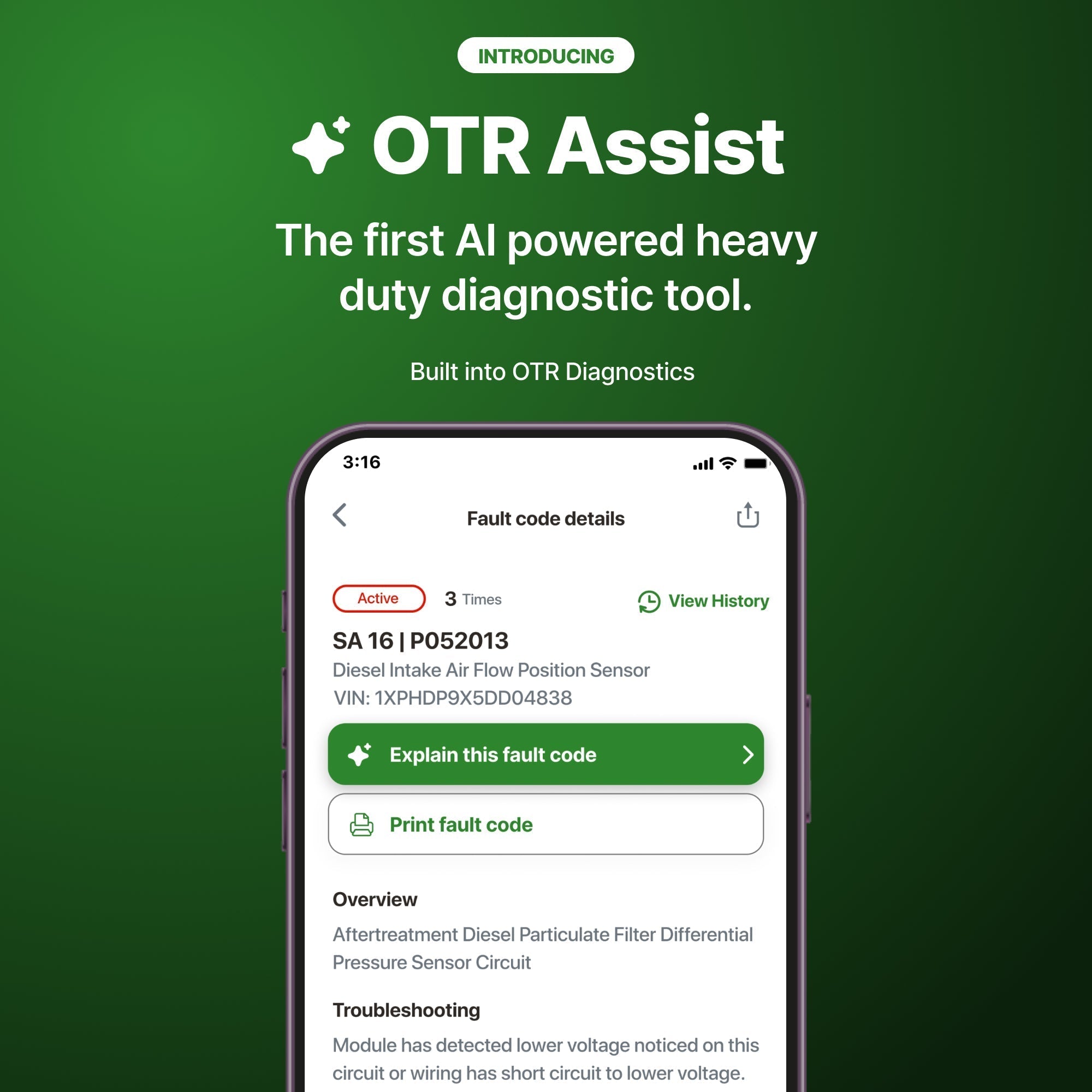 Introducing OTR Assist: AI-powered support built into OTR Diagnostics