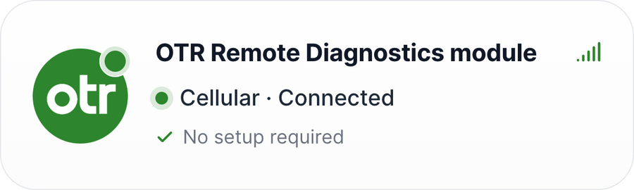 OTR Remote Diagnostics module connected over cellular
