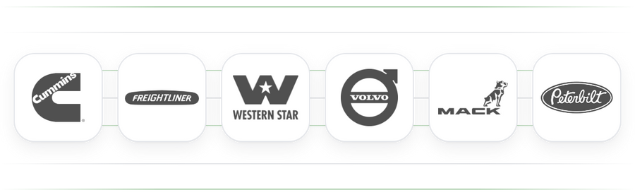 Works with Cummins, Freightliner, Western Star, Volvo, Mack and Peterbilt